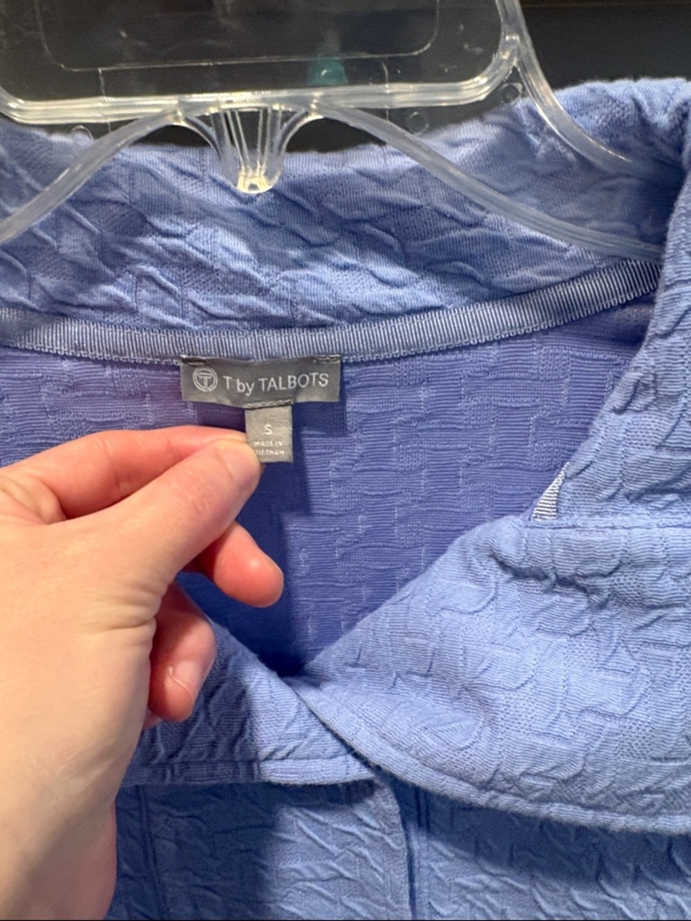 Talbots Light Blue Textured Drawstring Pullover Jacket - Picture 2 of 7